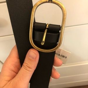 Anthropologie black leather belt